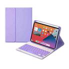 HK006 Square Keys Detachable Bluetooth Keyboard Leather Tablet Case with Holder for iPad mini 6(Light Purple) - 1