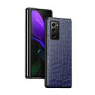 For Samsung Galaxy Z Fold2 5G Crocodile Texture Leather Folding Protective Case(Blue) - 1