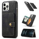 For iPhone 13 Pro JEEHOOD Retro Magnetic Detachable Protective Case with Wallet & Card Slot & Holder (Black) - 1