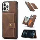 For iPhone 13 Pro JEEHOOD Retro Magnetic Detachable Protective Case with Wallet & Card Slot & Holder (Brown) - 1