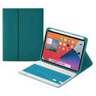 HK006D Square Keys Detachable Bluetooth Candy Color Keyboard Leather Tablet Case with Colorful Backlight & Holder for iPad mini 6(Dark Green) - 1