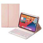 HK006D Square Keys Detachable Bluetooth Candy Color Keyboard Leather Tablet Case with Colorful Backlight & Holder for iPad mini 6(Pink) - 1