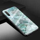 For Xiaomi Mi CC9 Marble Glass Protective Case(Cyan) - 1