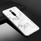 For Xiaomi Redmi K20 Marble Glass Protective Case(White) - 1