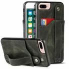 Crazy Horse Texture Shockproof TPU + PU Leather Case with Card Slot & Wrist Strap Holder For iPhone 7 Plus / 8 Plus(Emerald Green) - 1