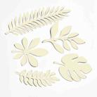 10 in 1 Creative Paper Cutting Shooting Props Tree Leaves Papercut Jewelry Cosmetics Background Photo Photography Props(Light Yellow) - 1