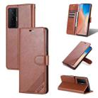 For vivo X70 Pro AZNS Sheepskin Texture Horizontal Flip Leather Case with Holder & Card Slots & Wallet(Brown) - 1
