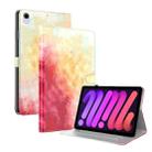 For iPad mini 6 Watercolor Pattern Skin Feel Magnetic Horizontal Flip PU Leather Tablet Case with Holder & Card Slots & Photo Frame(Spring Cherry) - 1
