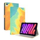 For iPad mini 6 Watercolor Pattern Skin Feel Magnetic Horizontal Flip PU Leather Tablet Case with Holder & Card Slots & Photo Frame(Autumn Leaves) - 1