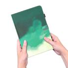 For iPad Pro 12.9 2022 / 2021 / 2020 Watercolor Pattern Skin Feel Magnetic Horizontal Flip PU Leather Tablet Case with Holder & Card Slots & Photo Frame & Sleep / Wake-up Function(Cyan Green) - 5