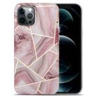 For iPhone 13 Splicing Marble Pattern TPU Protective Case(Pink) - 1