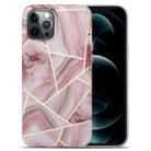 For iPhone 13 Pro Splicing Marble Pattern TPU Protective Case (Pink) - 1