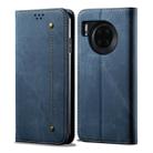 For Huawei Mate 30 Denim Texture Casual Style Horizontal Flip Leather Case with Holder & Card Slots & Wallet(Blue) - 1