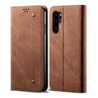 For Huawei P30 Pro Denim Texture Casual Style Horizontal Flip Leather Case with Holder & Card Slots & Wallet(Brown) - 1