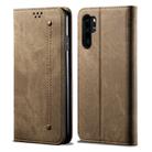 For Huawei P30 Pro Denim Texture Casual Style Horizontal Flip Leather Case with Holder & Card Slots & Wallet(Khaki) - 1