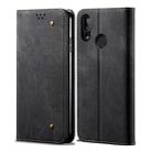 For Huawei Y9 (2019) Denim Texture Casual Style Horizontal Flip Leather Case with Holder & Card Slots & Wallet(Black) - 1