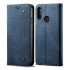 For Huawei Y9 (2019) Denim Texture Casual Style Horizontal Flip Leather Case with Holder & Card Slots & Wallet(Blue) - 1