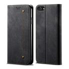 For iPhone 6 / 6s Denim Texture Casual Style Horizontal Flip Leather Case with Holder & Card Slots & Wallet(Black) - 1