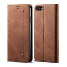 For iPhone 6 / 6s Denim Texture Casual Style Horizontal Flip Leather Case with Holder & Card Slots & Wallet(Brown) - 1