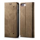 For iPhone 6 Plus / 6s Plus Denim Texture Casual Style Horizontal Flip Leather Case with Holder & Card Slots & Wallet(Khaki) - 1