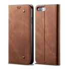 For iPhone 7 Plus / 8 Plus Denim Texture Casual Style Horizontal Flip Leather Case with Holder & Card Slots & Wallet(Brown) - 1