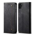 For iPhone 11 Pro Max Denim Texture Casual Style Horizontal Flip Leather Case with Holder & Card Slots & Wallet(Black) - 1