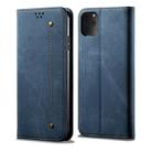 For iPhone 11 Pro Max Denim Texture Casual Style Horizontal Flip Leather Case with Holder & Card Slots & Wallet(Blue) - 1