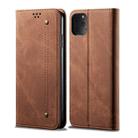 For iPhone 11 Pro Max Denim Texture Casual Style Horizontal Flip Leather Case with Holder & Card Slots & Wallet(Brown) - 1