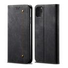 For iPhone 11 Pro Denim Texture Casual Style Horizontal Flip Leather Case with Holder & Card Slots & Wallet(Black) - 1