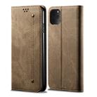 For iPhone 11 Pro Denim Texture Casual Style Horizontal Flip Leather Case with Holder & Card Slots & Wallet(Khaki) - 1