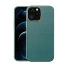 Electroplating Leather Texture PC + TPU Shockproof Case For iPhone 12 Pro Max(Green) - 1