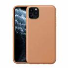 Electroplating Leather Texture PC + TPU Shockproof Case For iPhone 11 Pro Max(Yellow Brown) - 1