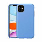 Electroplating Leather Texture PC + TPU Shockproof Case For iPhone 11(Light Blue) - 1