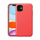 Electroplating Leather Texture PC + TPU Shockproof Case For iPhone 11(Red) - 1