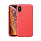 Electroplating Leather Texture PC + TPU Shockproof Case For iPhone X & XS(Red) - 1