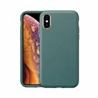 Electroplating Leather Texture PC + TPU Shockproof Case For iPhone X & XS(Green) - 1