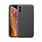 Electroplating Leather Texture PC + TPU Shockproof Case For iPhone X & XS(Black) - 1