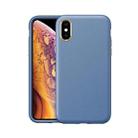 Electroplating Leather Texture PC + TPU Shockproof Case For iPhone XS Max(Sapphire Blue) - 1