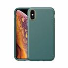 Electroplating Leather Texture PC + TPU Shockproof Case For iPhone XS Max(Green) - 1