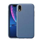 Electroplating Leather Texture PC + TPU Shockproof Case For iPhone XR(Sapphire Blue) - 1