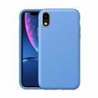 Electroplating Leather Texture PC + TPU Shockproof Case For iPhone XR(Light Blue) - 1