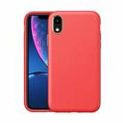 Electroplating Leather Texture PC + TPU Shockproof Case For iPhone XR(Red) - 1
