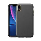 Electroplating Leather Texture PC + TPU Shockproof Case For iPhone XR(Black) - 1