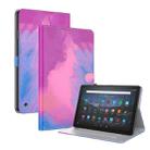 For Amazon Fire HD 10 / 10 Plus 2021 Watercolor Pattern Skin Feel Magnetic Horizontal Flip PU Leather Case with Holder & Card Slots & Photo Frame & Sleep / Wake-up Function(Purple Red) - 1
