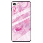 For iPhone 6 & 6s Marble Pattern Glass Protective Case(Rose Red) - 1