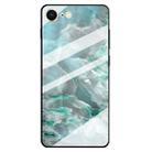 For iPhone SE 2020 & 8 & 7 Marble Pattern Glass Protective Case(Cyan) - 1