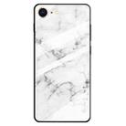 For iPhone SE 2020 & 8 & 7 Marble Pattern Glass Protective Case(White) - 1