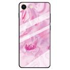 For iPhone SE 2020 & 8 & 7 Marble Pattern Glass Protective Case(Rose Red) - 1