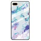 For iPhone 8 Plus & 7 Plus Marble Pattern Glass Protective Case(Ink Purple) - 1