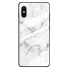 For iPhone XS / X Marble Pattern Glass Protective Case(White) - 1